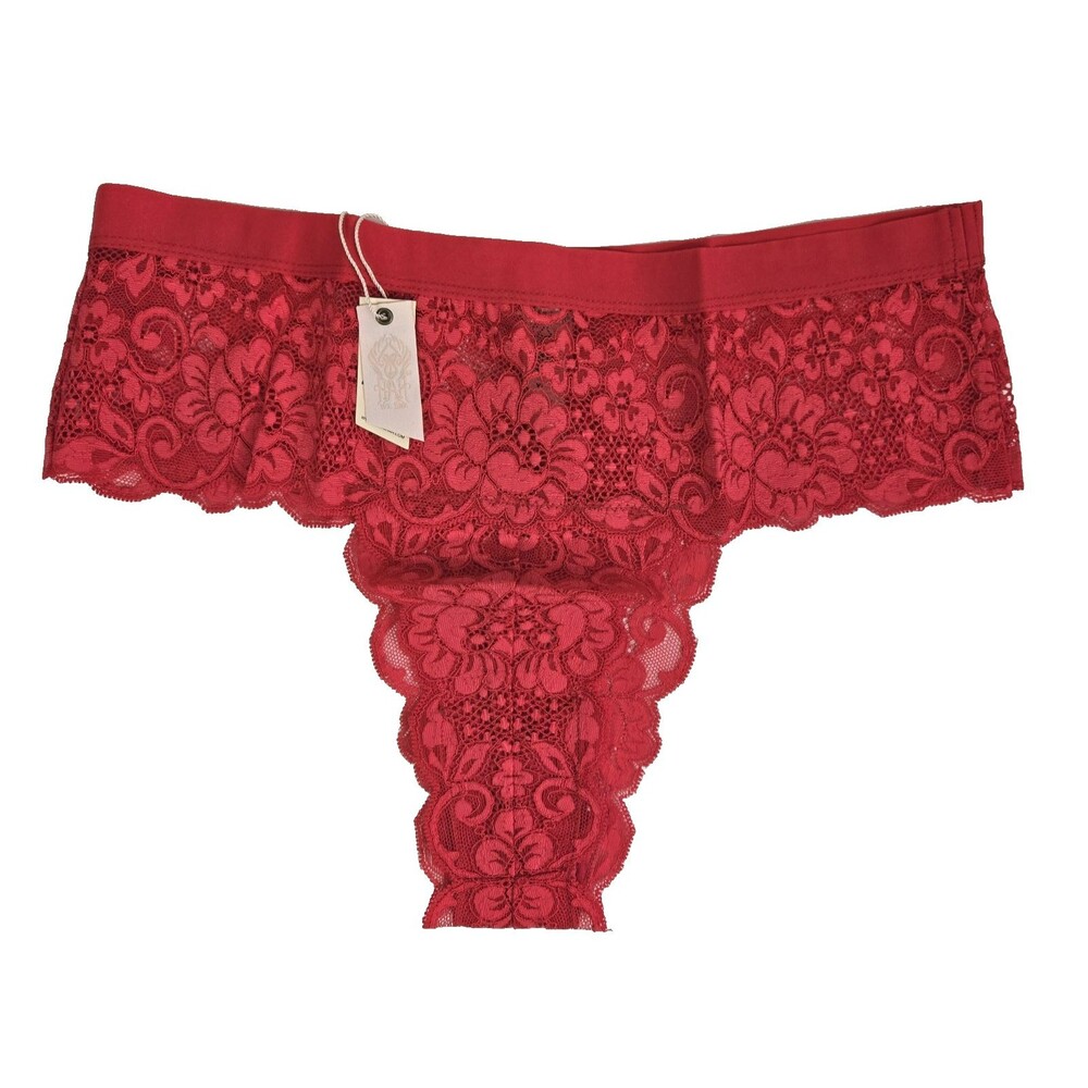 Free People x We Are HAH Women's Size XL Siren Red Spin Me Panty NWT